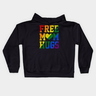 Rainbow LGBT Pride love Distressed Free mom Hugs Kids Hoodie